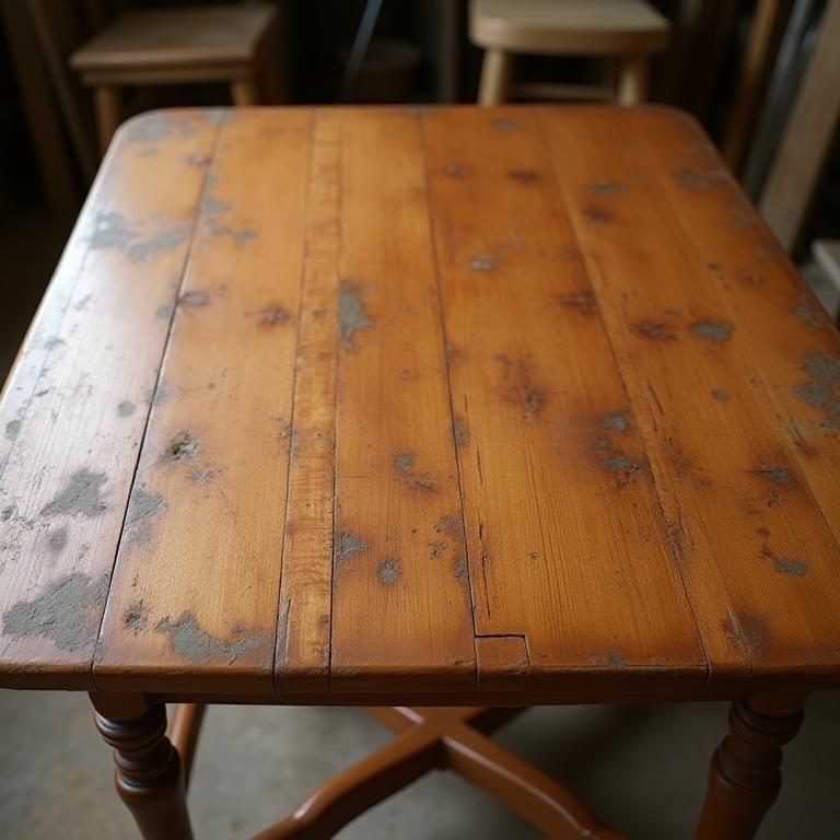 Victorian Cedar Table before refinishing