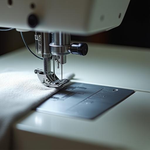 Sewing upholstery fabric on industrial machine